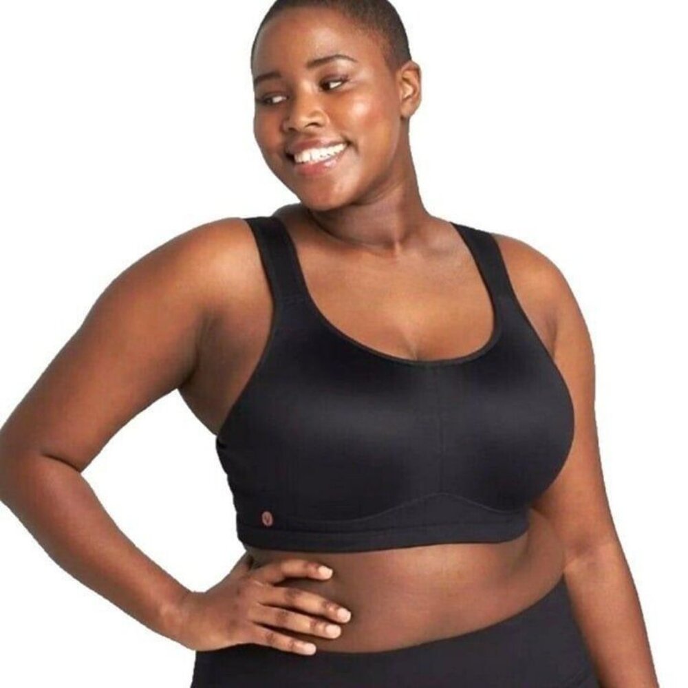 Livi Active Lane Bryant Womens Bra Sports Wicking High Impact 42DD Solid Black